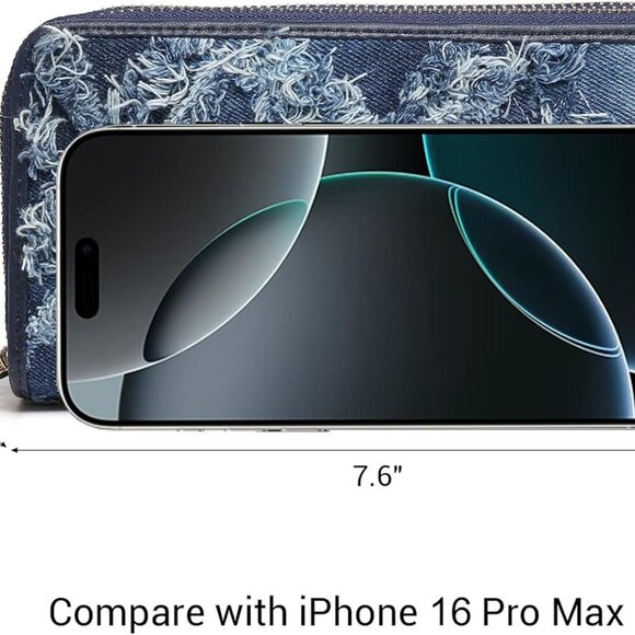 Womens Fashion Double Zip Around Wallet Long Purse Credit Card Holder Bifold Lad - Picture 4 of 6